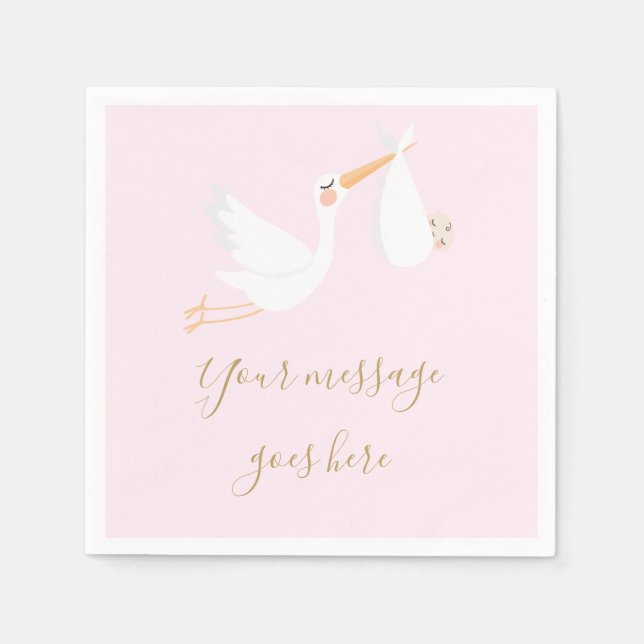 En Speciell stork Babyskare för leverans/Sprinkle Pappersservett (Framsidan)