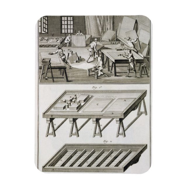 En spegel-tillverkares workshop och verktyg, från  magnet (Vertikal)