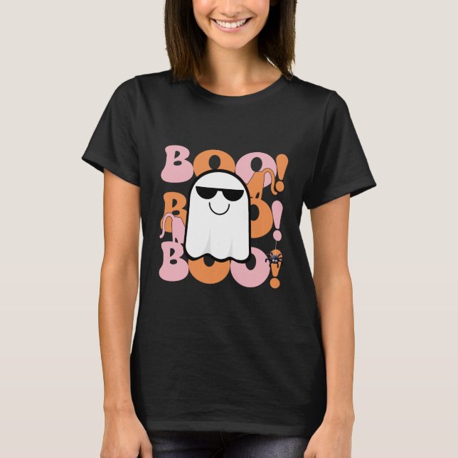 En spelande Halloween Peek-a-Boo! T-Shirt (Framsida)