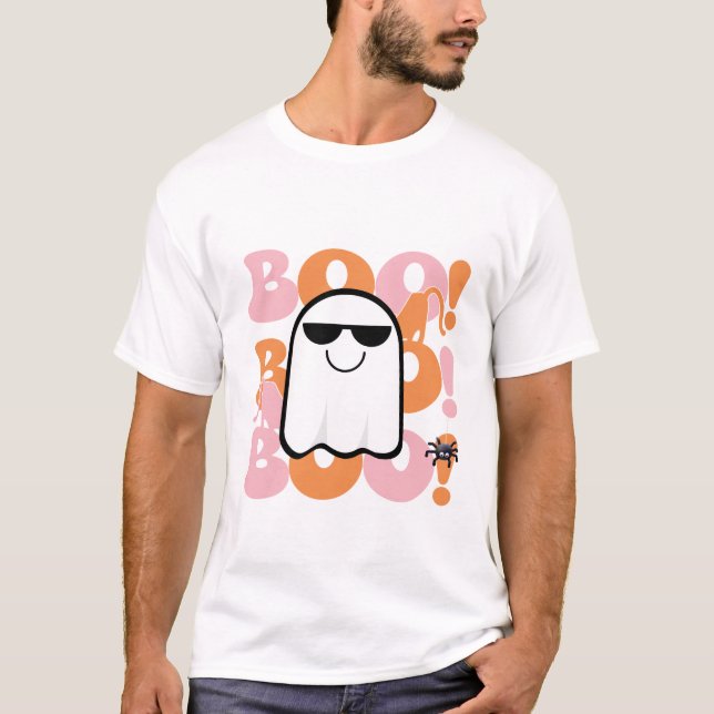 En spelande Halloween Peek-a-Boo! T-Shirt (Framsida)