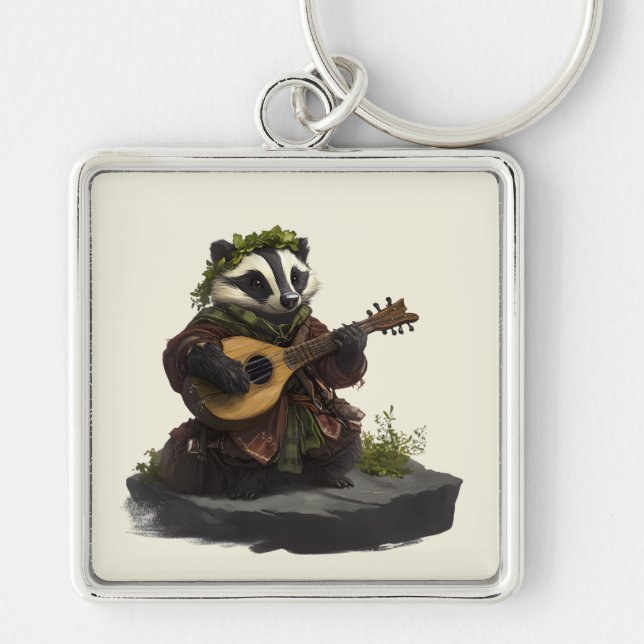 En spelare av setter fyrkantig silverfärgad nyckelring (Framsidan)