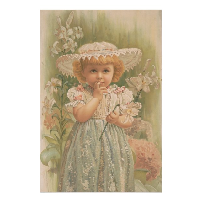 "En spirande påsk" Vintageillustration, ca. 1890 Fototryck (Framsidan)
