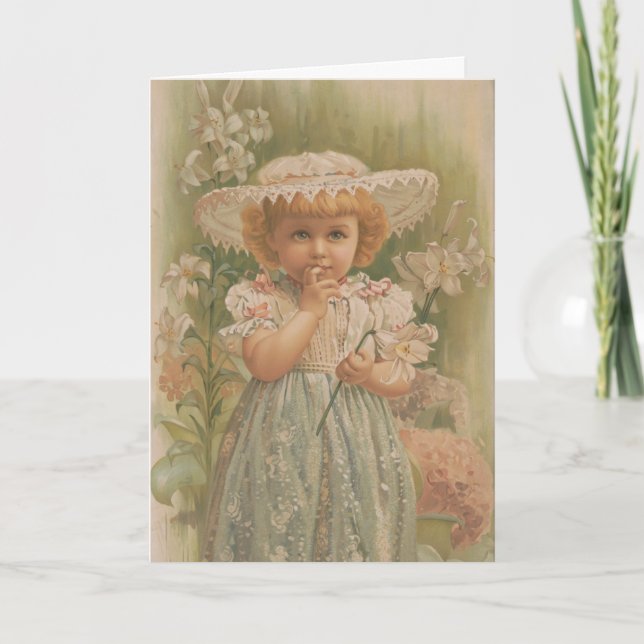 "En spirande påsk" Vintageillustration, ca. 1890 Kort (Framsida)