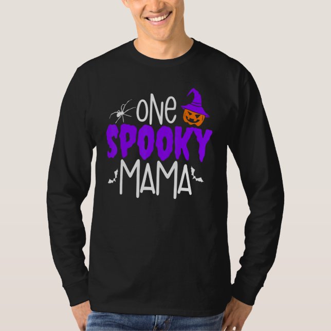 En spöklik mamma pumpa Halloween högtid T Shirt (Framsida)