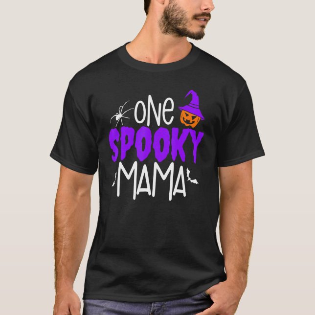 En spöklik mamma pumpa Halloween högtid T Shirt (Framsida)