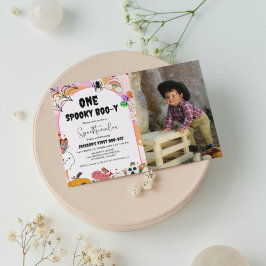 En spooky Boo-y Ghost halloween Groovy födelsedag Inbjudningar