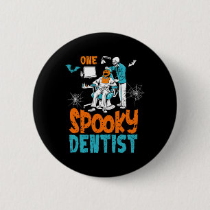 En Spooky Dentist Scary Dental Halloween Skeleton Knapp
