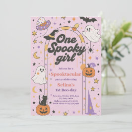 En Spooky Girl Halloween Ghost första födelsedag Inbjudningar