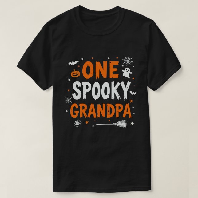 En Spooky Grandpa Funny Halloween Matching-familj T Shirt (Design framsida)