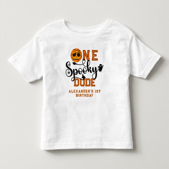 En Spooky-kille Basketball Boys Rad Barns födelsed T Shirt (Framsida)