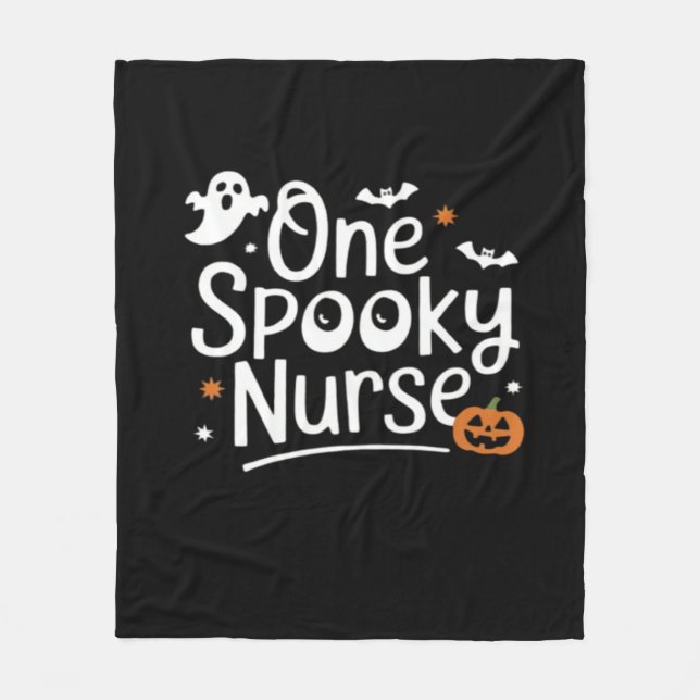 En Spooky Nurse Funny Ghost Nurse Halloween Essen Fleecefilt (Framsidan)