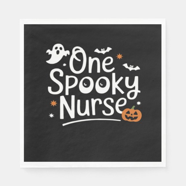 En Spooky Nurse Funny Ghost Nurse Halloween Essen Pappersservett (Framsidan)