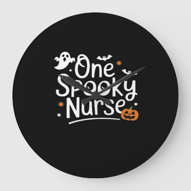 En Spooky Nurse Funny Ghost Nurse Halloween Essen Stor Klocka (Framsida)