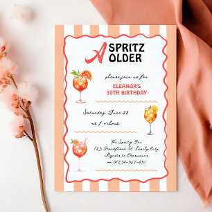En Spritz för alla åldrar Cocktail Födelsedagsfest Inbjudningar