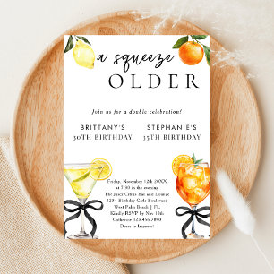 En Squeeze Older Martini Aperol Dubbel Födelsedag Inbjudningar