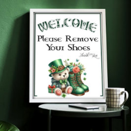 En St Patricks Day Vänligen Ta Av Skor Skylt