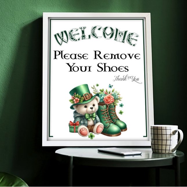 En St Patricks Day Vänligen Ta Av Skor Skylt (Skapare uppladdad)