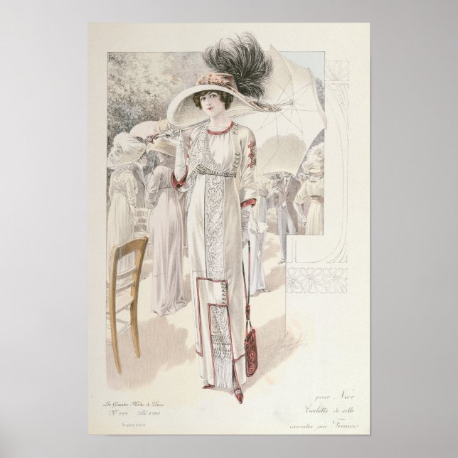 En stadsklänning från "Les Grandes Modes de Paris" Poster (Framsidan)