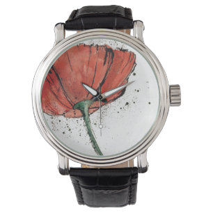 En stängd blomma på en vitbakgrund armbandsur