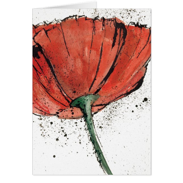 En stängd blomma på en vitbakgrund hälsningskort (Framsidan)