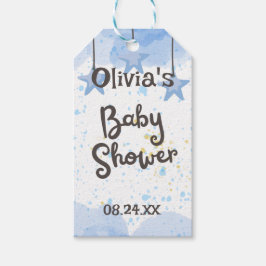 En stänk av glädje: Akvarell Baby Shower  Presentetikett