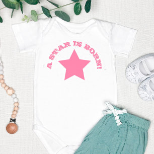 EN STAR ÄR FÖDD Roligt Rosa Star Baby Bodykostym T-shirt