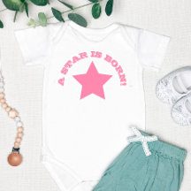 EN STAR ÄR FÖDD | Roligt Rosa Star Baby Bodykostym