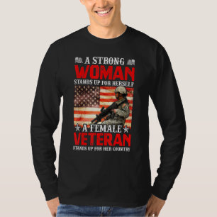 En stark kvinnlig stand för sig själv en kvinnlig t shirt
