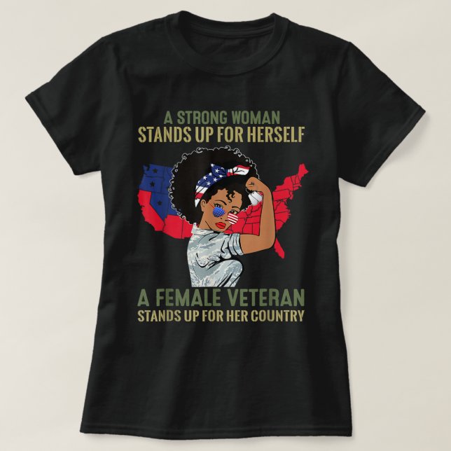 En stark kvinnlig stand för sig själv en kvinnlig  t shirt (Design framsida)