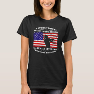 En stark kvinnlig stand för sig själv en kvinnlig t shirt