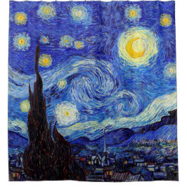 En Starry inspirerad duschgardin för natt Van Gogh