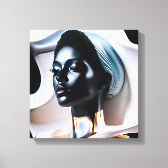 En staty av en kvinna som bär hatt canvastryck (Framsida)