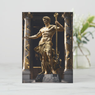 En staty från en muskulär grek gud staty inbjudningar
