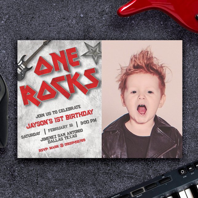 En sten med fotolandskap inbjudningar (One Rocks with Photo Landscape Invitation)