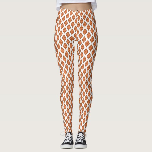 En stensfärgad svart vit geometrisk Mönster-design Leggings (Framsida)