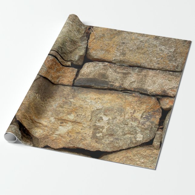 En stenvägg gjord av bakgrundsmaterial av stensten presentpapper (Utrullad)