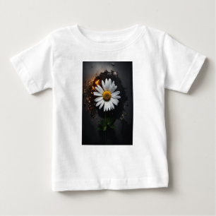 En stiliserad bild av en blommande daisy, dess pet t shirt