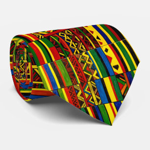 En stiliserad tolkning av "Kente"-tryck Slips