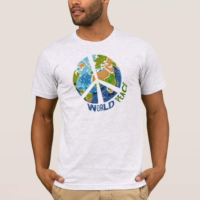 En stilren T-shirt med symbol för världsfred (Framsida)