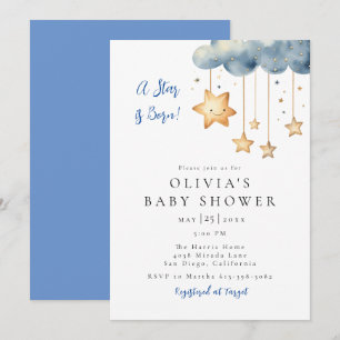 En stjärna är Born Baby Shower Inbjudningar