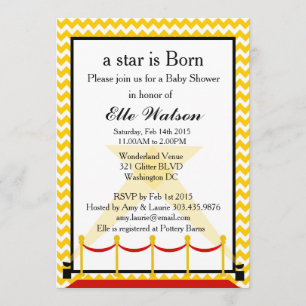En stjärna är Born Hollywood Baby Shower-inbjudan Inbjudningar