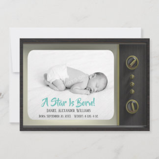 En stjärna är fött TV Baby-foto för födelsemeddela Meddelande