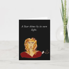 En stjärna lyser med sitt eget ljusstyrkekort w/en kort