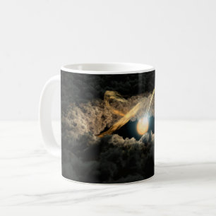 En stjärna omgiven av en protoplanetdisk kaffemugg