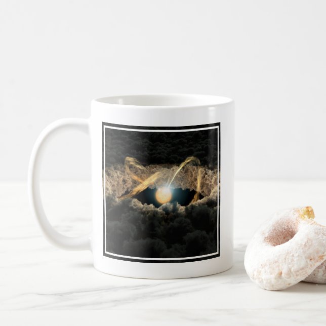 En stjärna omgiven av en protoplanetdisk kaffemugg (Med munk)