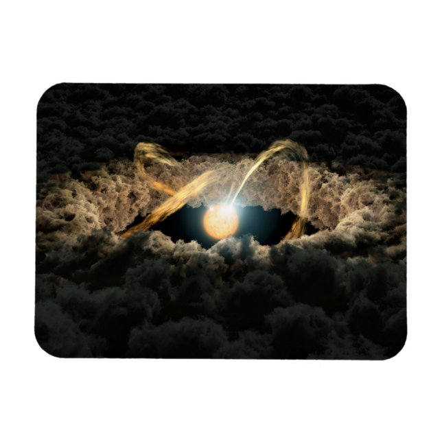 En stjärna omgiven av en protoplanetdisk magnet (Horisontell)