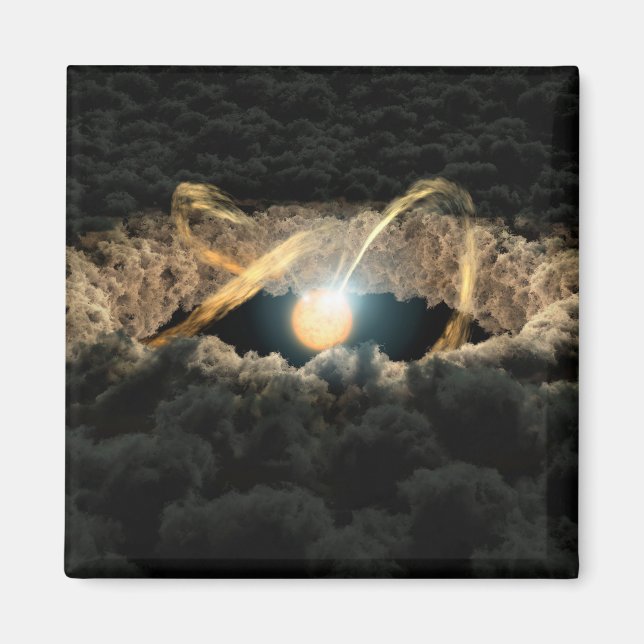 En stjärna omgiven av en protoplanetdisk magnet (Framsidan)