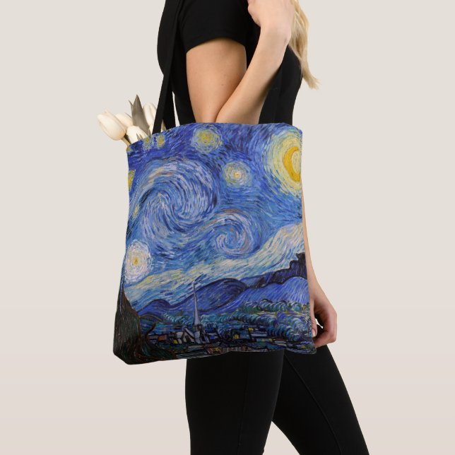En stjärnig natt: Saint Remy av Vincent Van Gogh Tygkasse (Närbild)