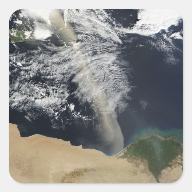 En stoftmassa fyrkantigt klistermärke (Framsida)