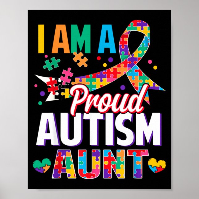En stolt autismsyster Autism Awareness Pusselbit Poster (Framsidan)